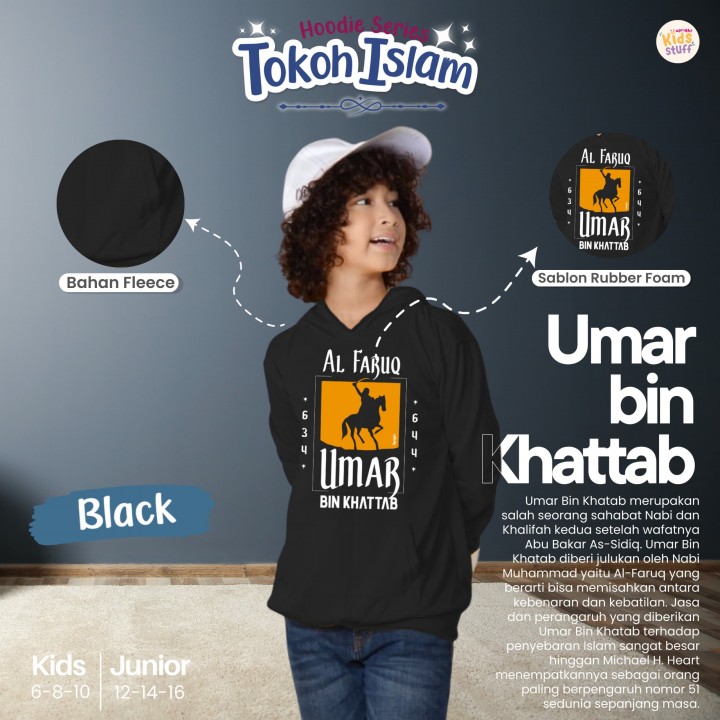 PO HOODIE SERIES TOKOH ISLAM (JUN) BY UPRIGHT KIDS STUFF