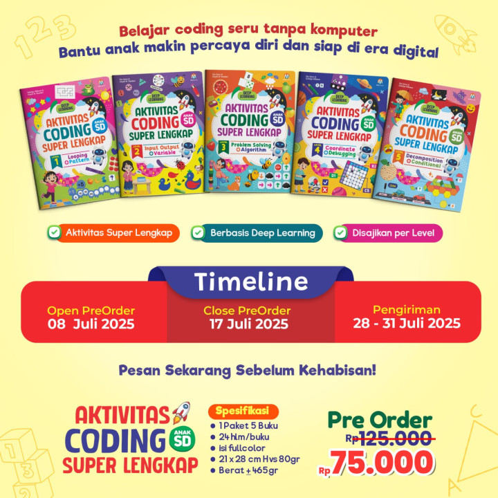 PO BUKU AKTIVITAS CODING SUPER LENGKAP UNTUK SD - ZIYAD