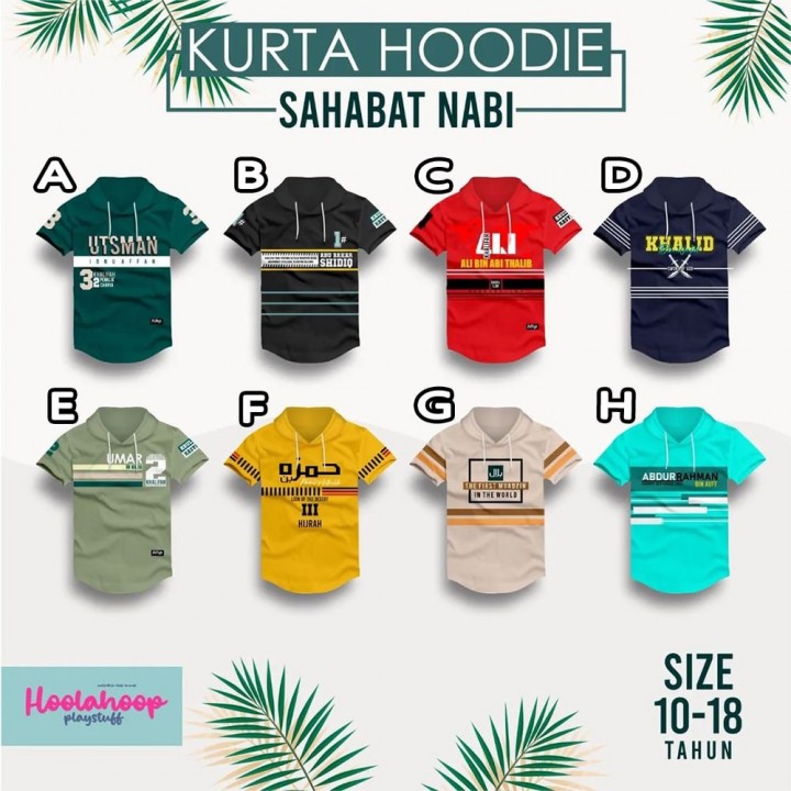 KURTA HOODIE SERIES SAHABAT NABI BY HOOLAHOOP