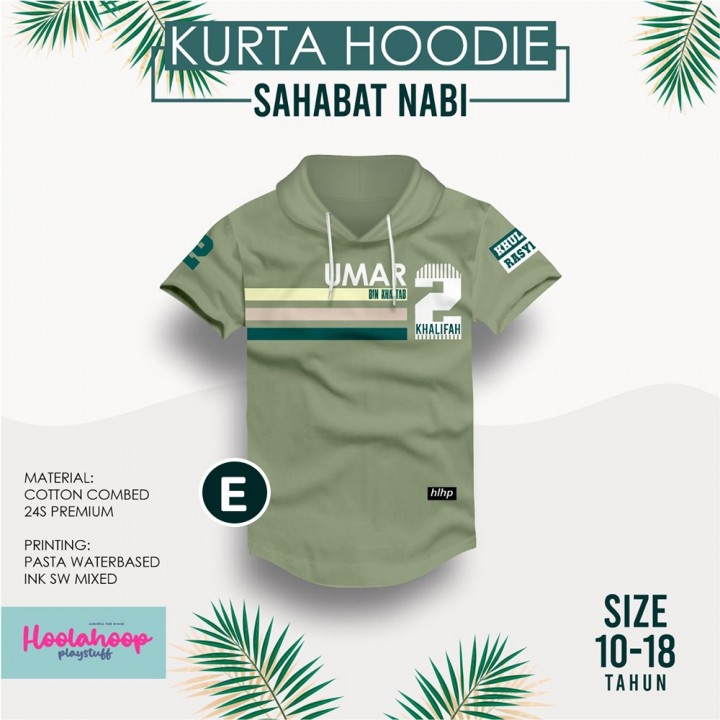 KURTA HOODIE SERIES SAHABAT NABI BY HOOLAHOOP