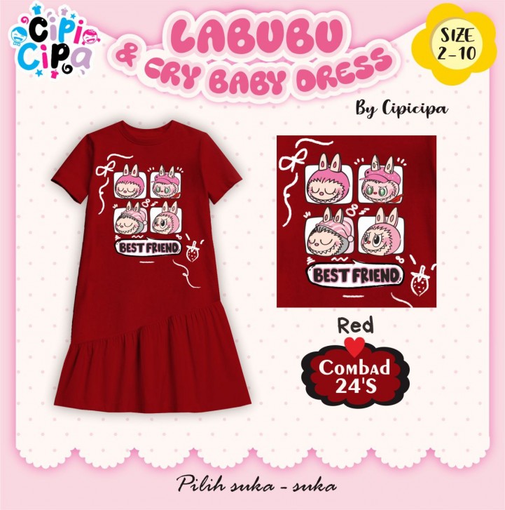 PO LABUBU & CRYBABY DRESS BY CIPI CIPA