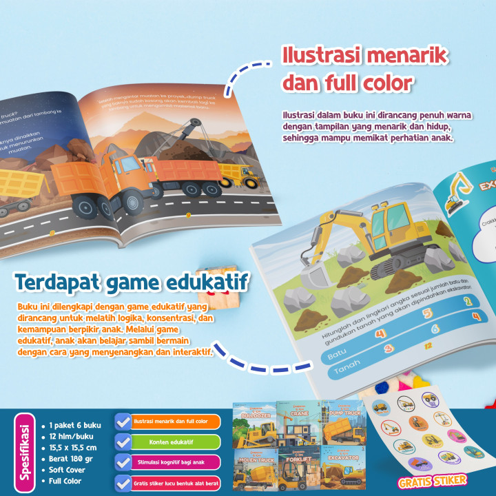 PO PAKET 6 BUKU ENSIKLOPEDIA SI KECIL SERI ALAT BERAT - RANAH