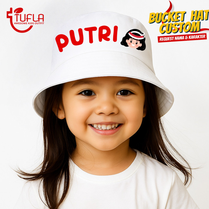 PO BUCKET HAT CUSTOM NAMA KAREKTER PEREMPUAN (Seri Anak Indonesia)