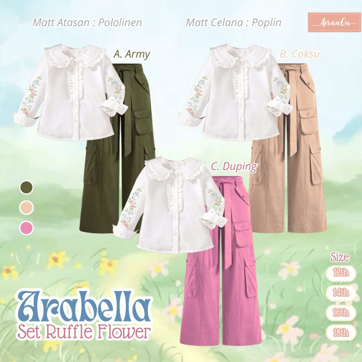 PO ARABELLA SET RUFFLE FLOWER  BY AERAAQU