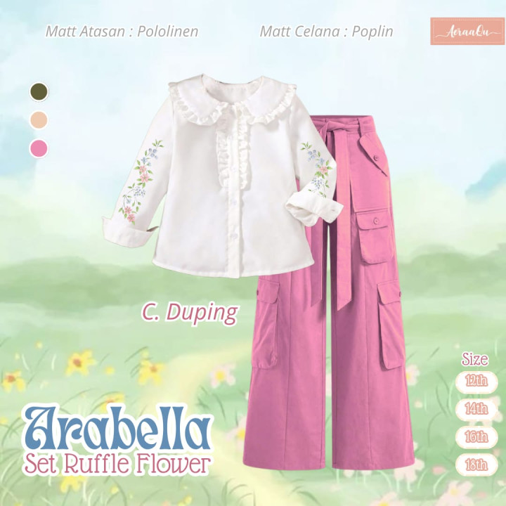 PO ARABELLA SET RUFFLE FLOWER  BY AERAAQU