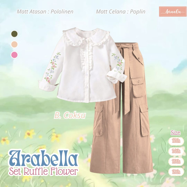 PO ARABELLA SET RUFFLE FLOWER  BY AERAAQU