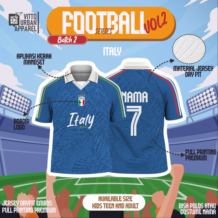 FOOTBALL SERIES CUSTOM NAMA DAN NO PUNGGUNG (KIDS) BY VITTO EXPLORE
