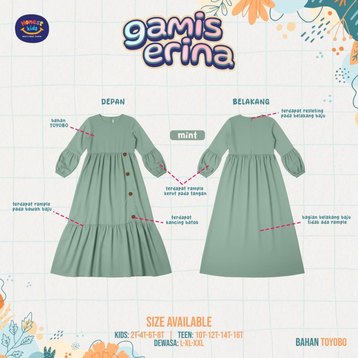 PO GAMIS ERINA BY HONES KIDS