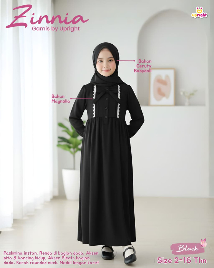 PO ZINNIA GAMIS SET HIJAB BY UPRIGHT