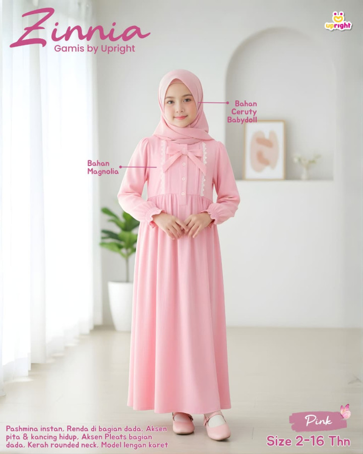 PO ZINNIA GAMIS SET HIJAB BY UPRIGHT