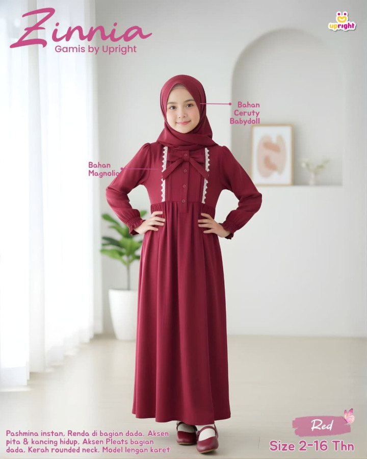 PO ZINNIA GAMIS SET HIJAB BY UPRIGHT