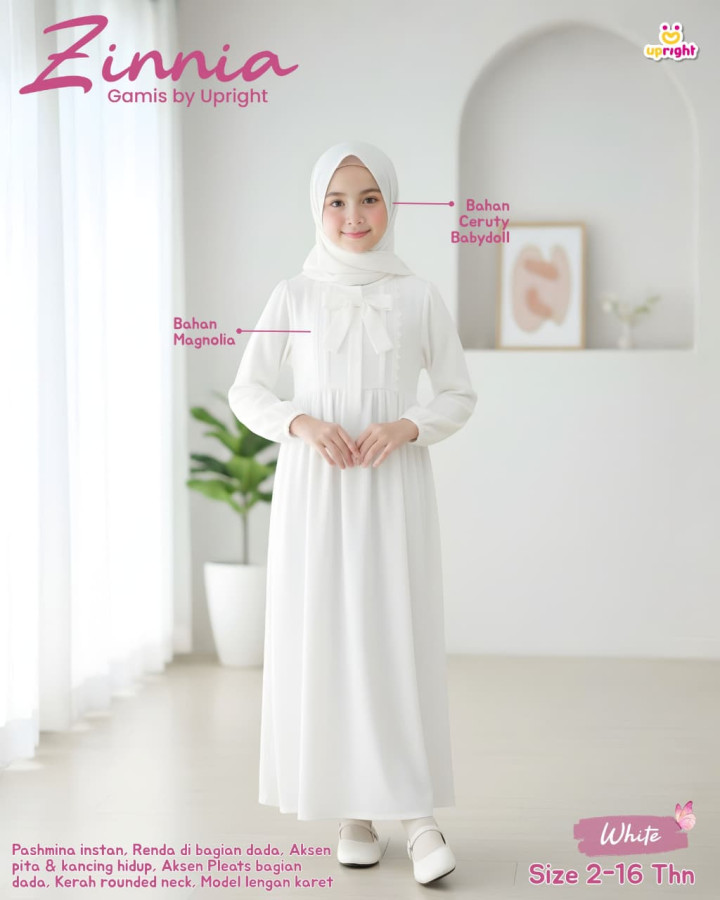 PO ZINNIA GAMIS SET HIJAB BY UPRIGHT