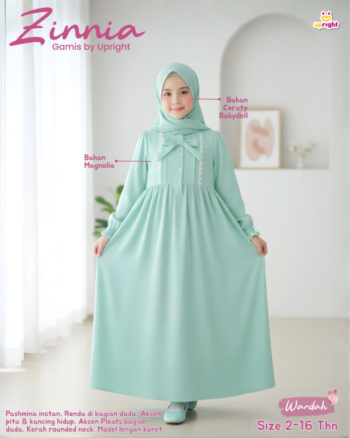 PO ZINNIA GAMIS SET HIJAB BY UPRIGHT