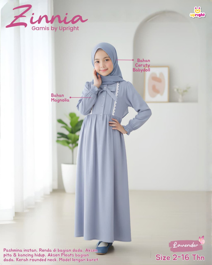PO ZINNIA GAMIS SET HIJAB BY UPRIGHT