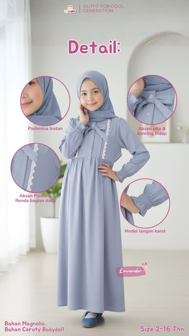 PO ZINNIA GAMIS SET HIJAB BY UPRIGHT