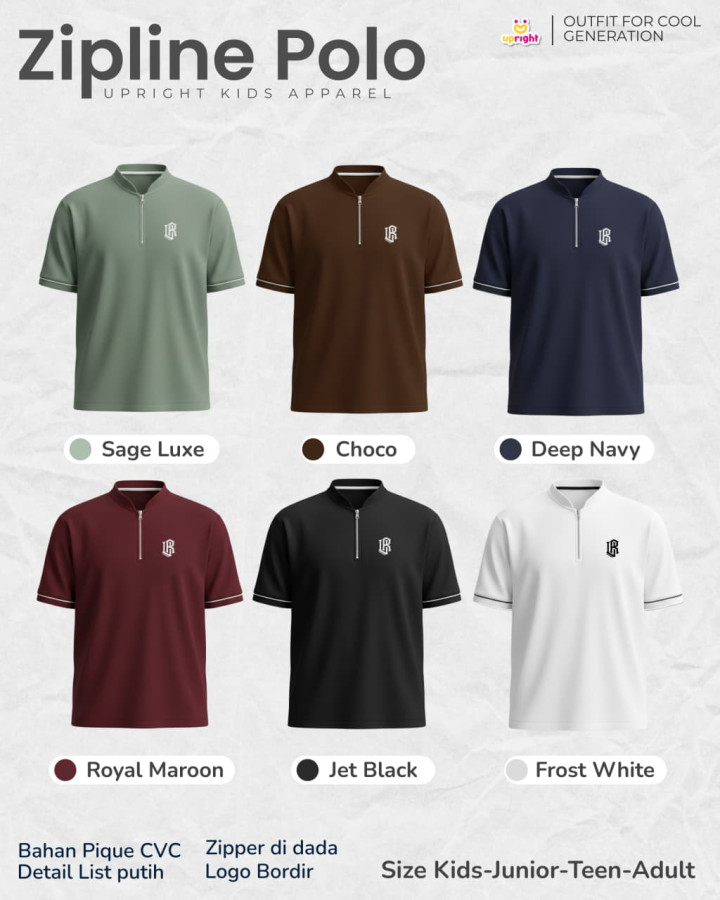 PO TSHIRT  POLO ZIPLINE BY UPRIGHT