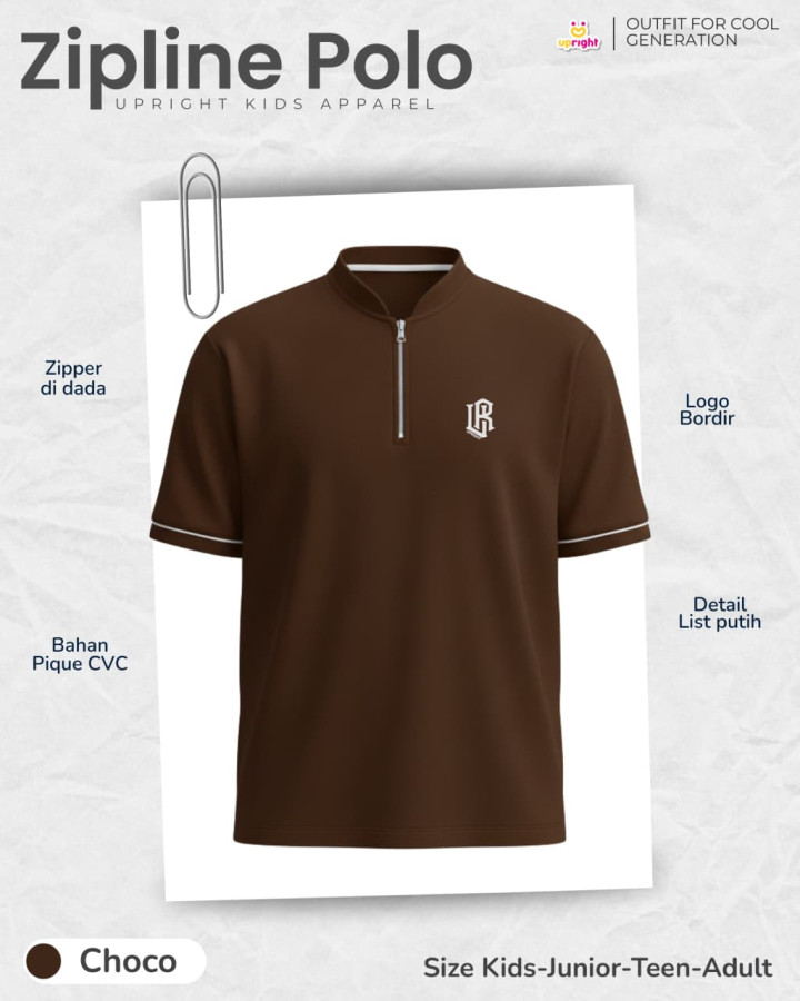 PO TSHIRT  POLO ZIPLINE BY UPRIGHT