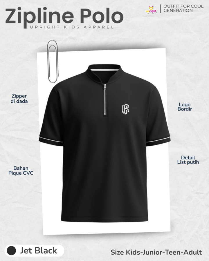 PO TSHIRT  POLO ZIPLINE BY UPRIGHT
