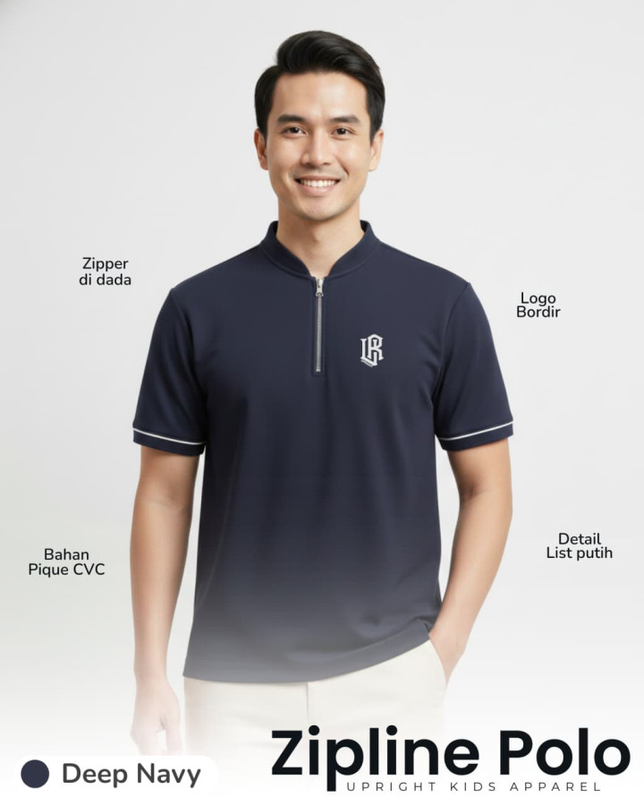 PO TSHIRT  POLO ZIPLINE BY UPRIGHT