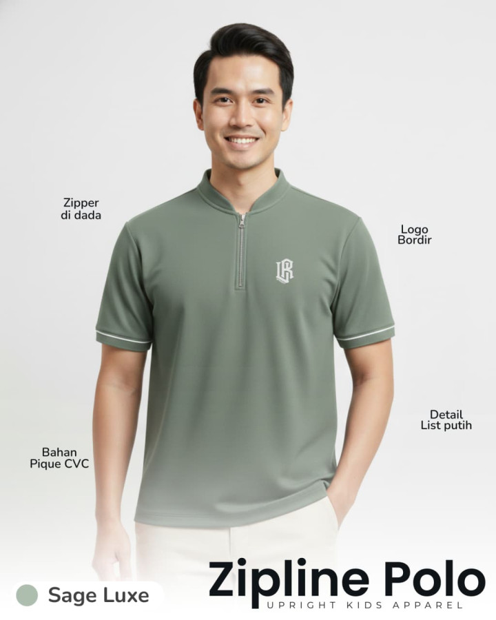 PO TSHIRT  POLO ZIPLINE BY UPRIGHT