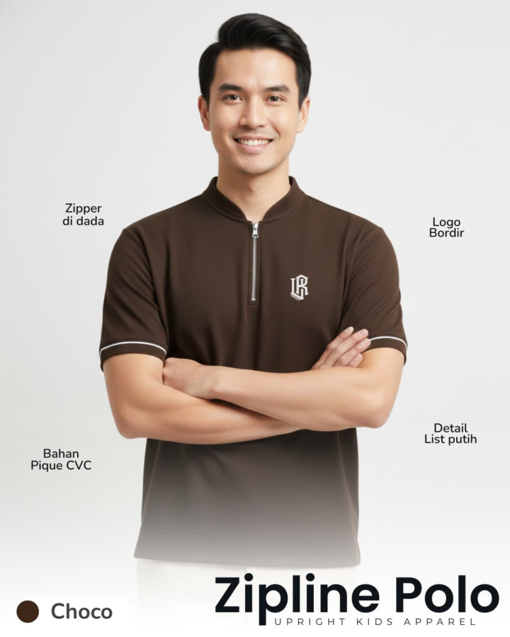 PO TSHIRT  POLO ZIPLINE BY UPRIGHT