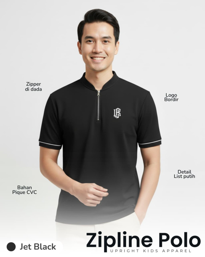 PO TSHIRT  POLO ZIPLINE BY UPRIGHT