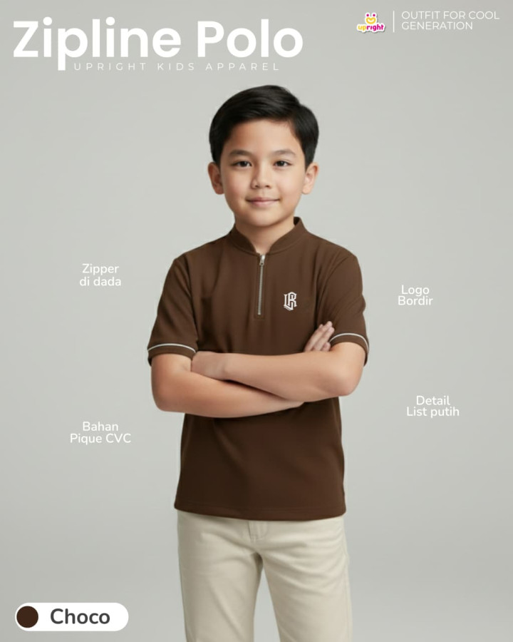 PO TSHIRT  POLO ZIPLINE BY UPRIGHT