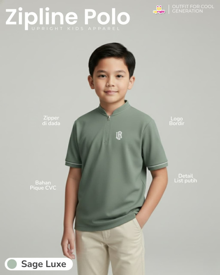 PO TSHIRT  POLO ZIPLINE BY UPRIGHT