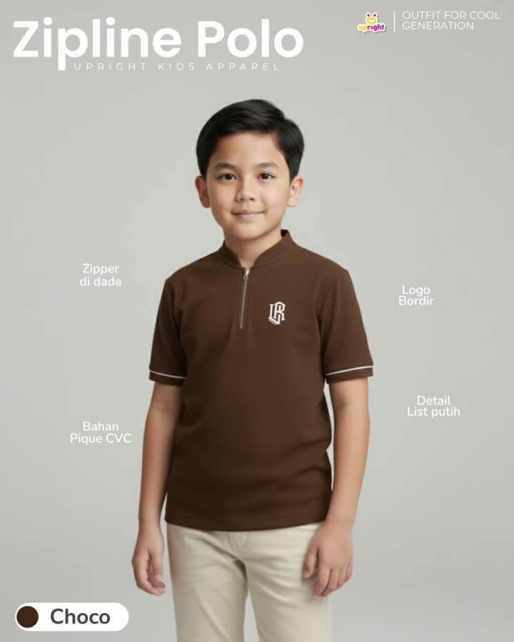 PO TSHIRT  POLO ZIPLINE BY UPRIGHT