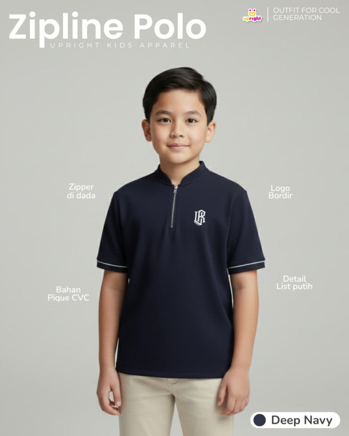 PO TSHIRT  POLO ZIPLINE BY UPRIGHT