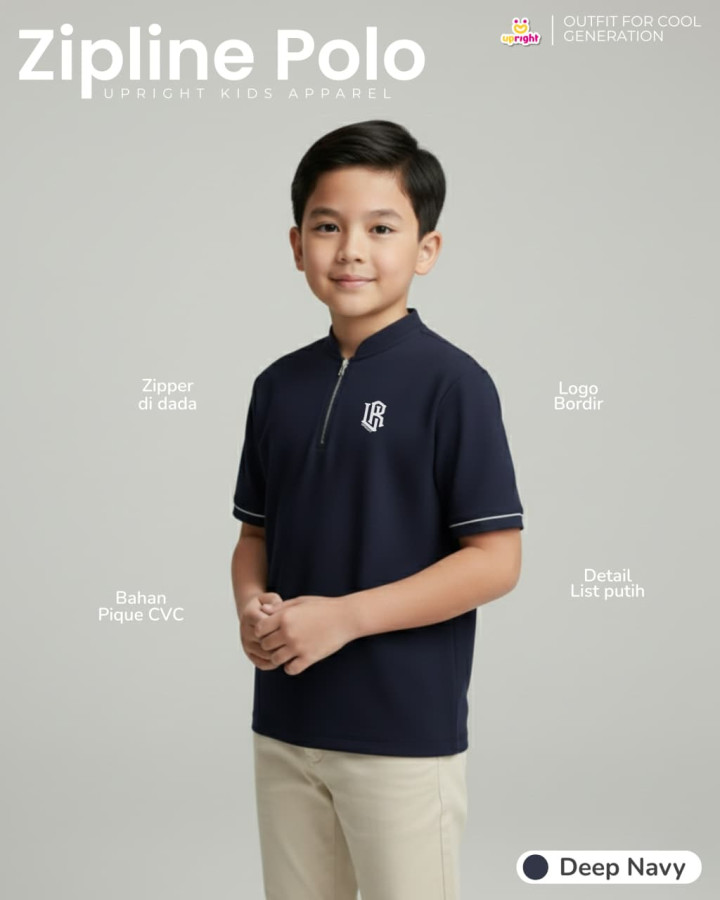 PO TSHIRT  POLO ZIPLINE BY UPRIGHT