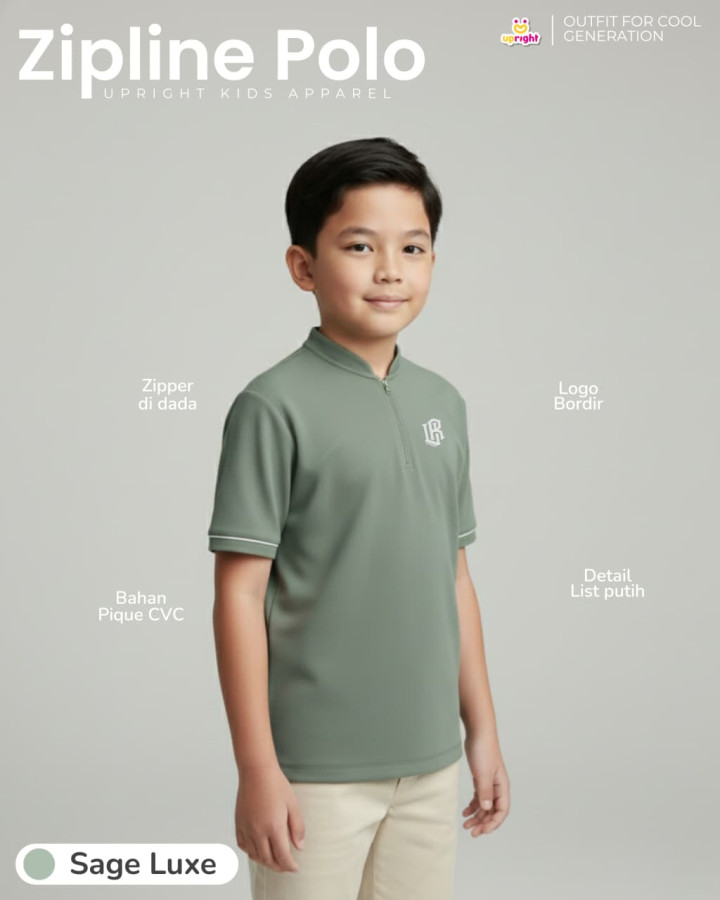 PO TSHIRT  POLO ZIPLINE BY UPRIGHT