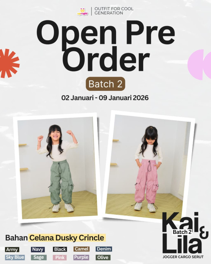 PO KAI & LILA JOGGER CARGO SERUT BATCH 2 BY UPRIGHT