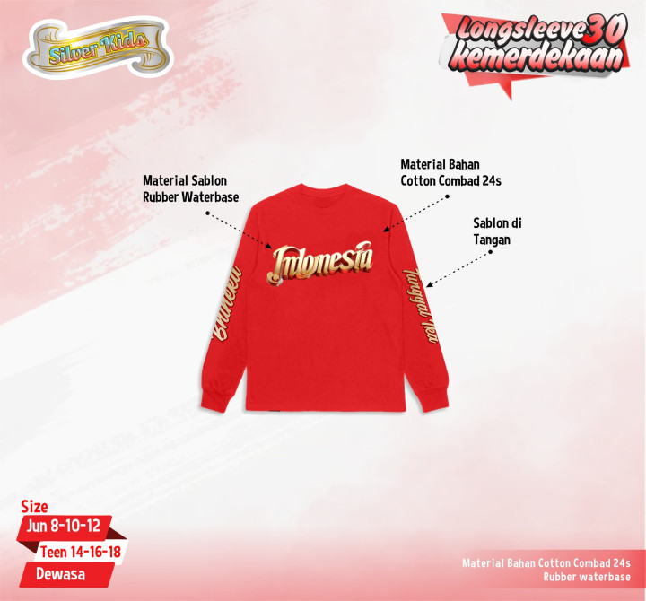 PO SILVER KIDS LONG SLEEVE 30 KEMERDEKAAN