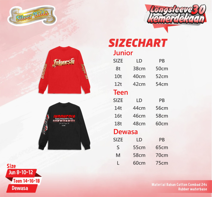 PO SILVER KIDS LONG SLEEVE 30 KEMERDEKAAN