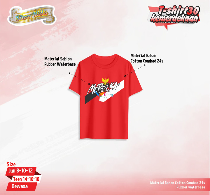 PO SILVER KIDS T-SHIRT 30 KEMERDEKAAN