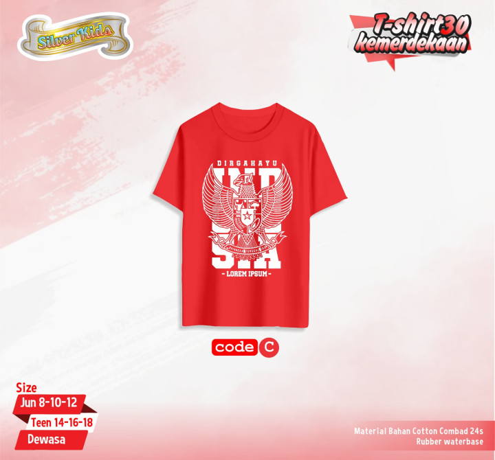 PO SILVER KIDS T-SHIRT 30 KEMERDEKAAN
