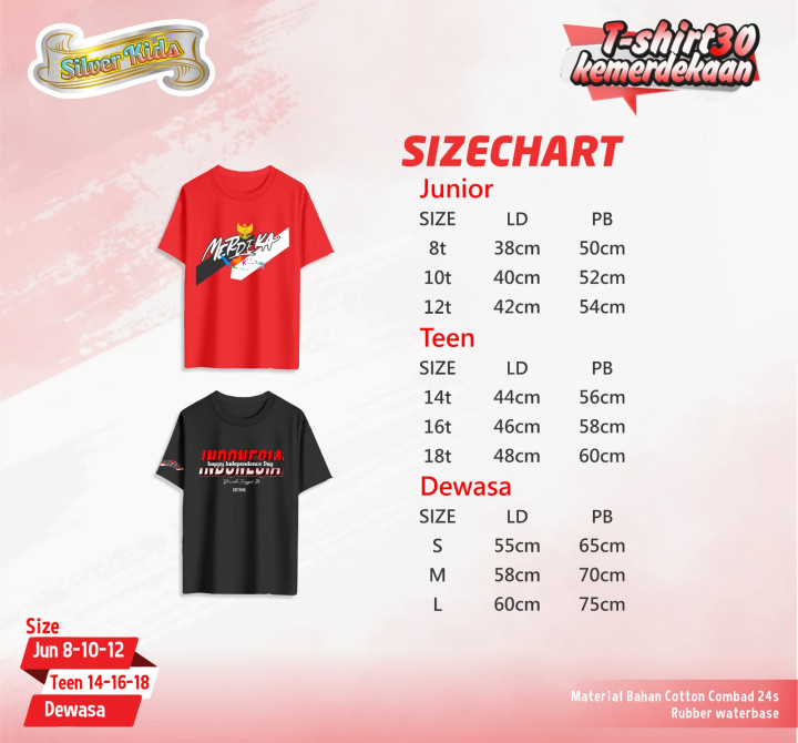 PO SILVER KIDS T-SHIRT 30 KEMERDEKAAN