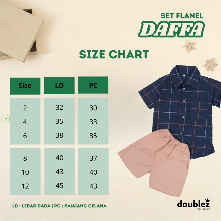 PO SET FLANEL DAFFA BY DOUBLEZ