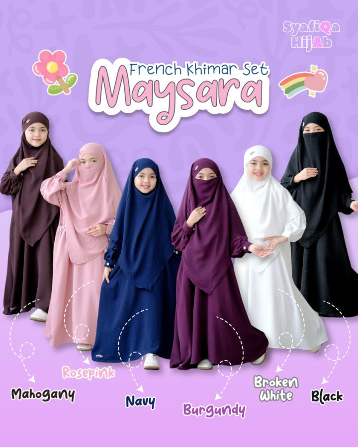 PO FRENCH KHIMAR SET MAYSARA BY SYAFIQA HIJAB