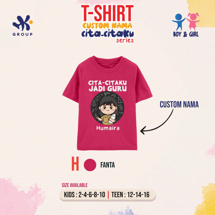 PO T-SHIRT CUSTOM NAMA CITA-CITAKU SERIES BY HK GROUP