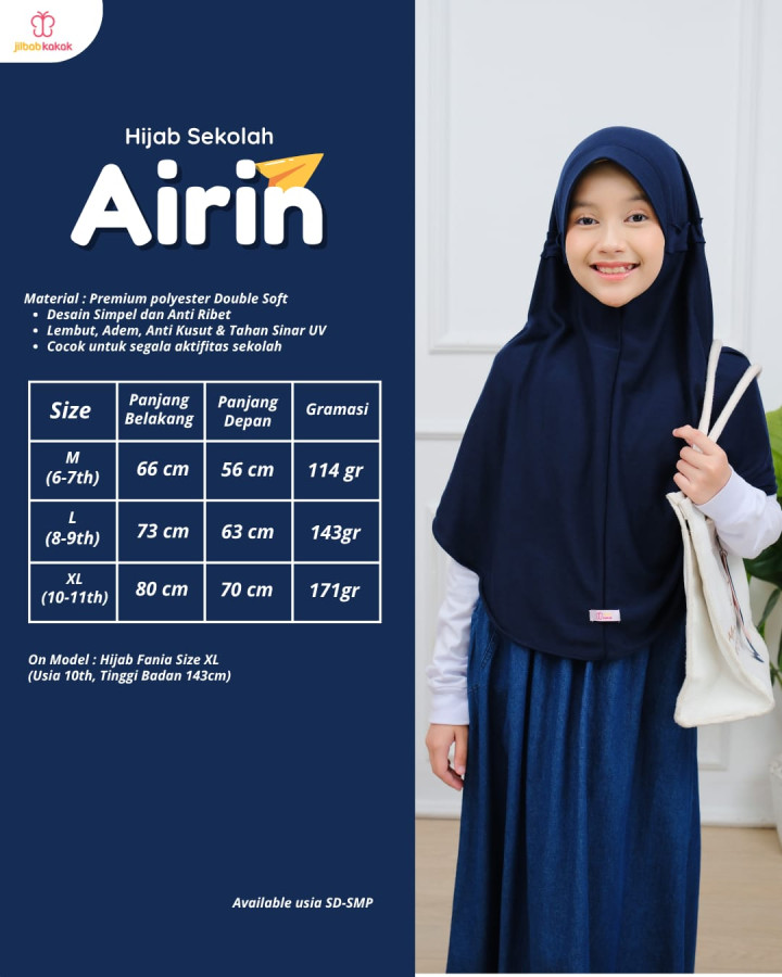 PO HIJAB SEKOLAH AIRIN BY BABYJAB
