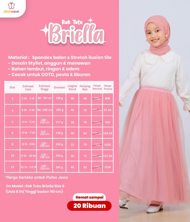 PO ROK TUTU BRIELLA BY JILBAB KAKAK