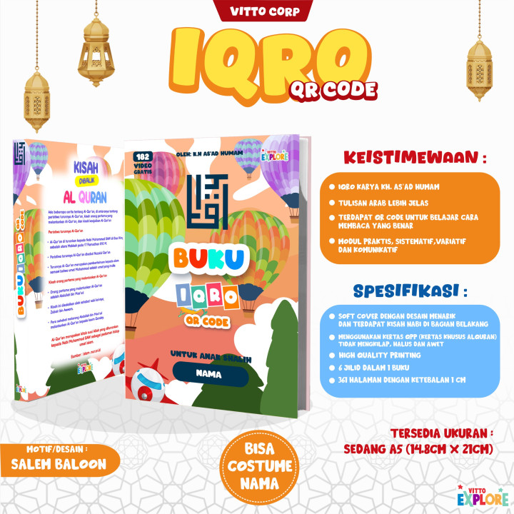 PO BUKU IQRO COSTUME NAMA BY VITTO