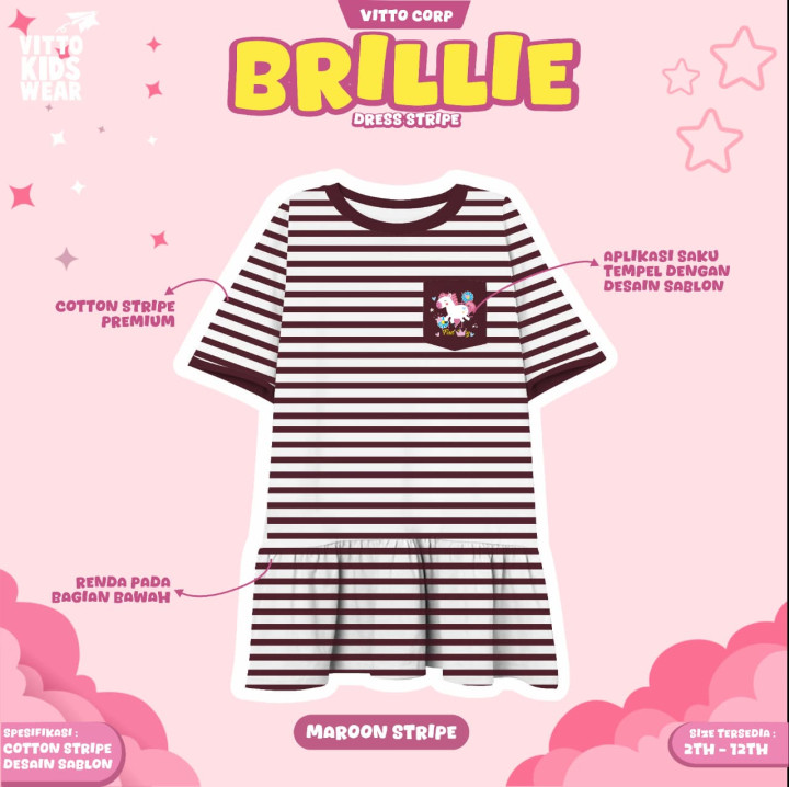 PO BRILLIE DRESS STRIPE BY VITTO KIDSWEAR