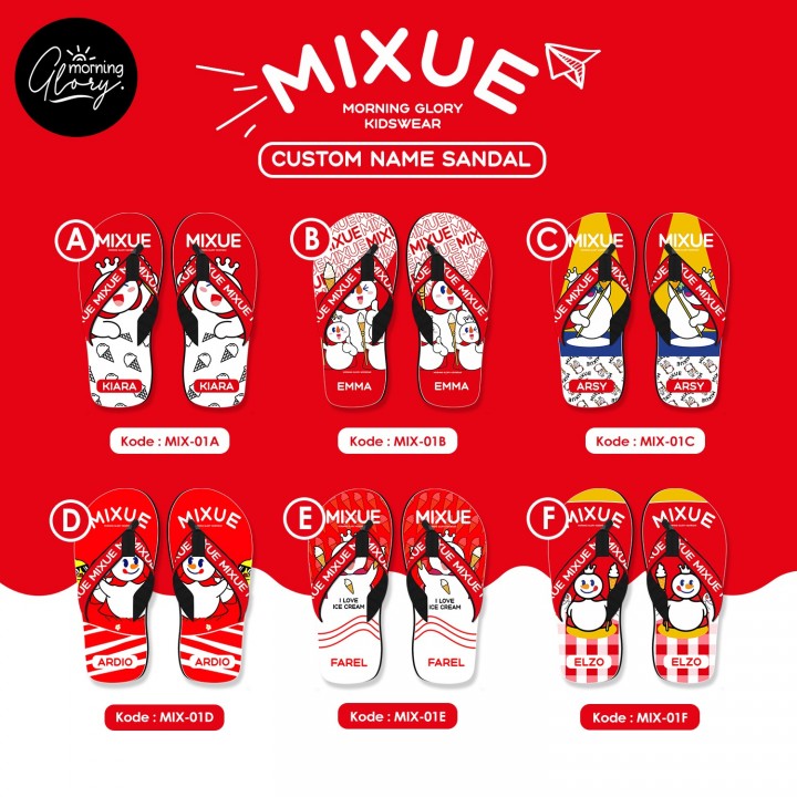 PO CUSTOM SANDAL KARAKTER MIXUE