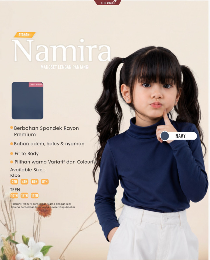 PO NAMIRA MANSET ANAK PANJANG BY VITTO APPAREL