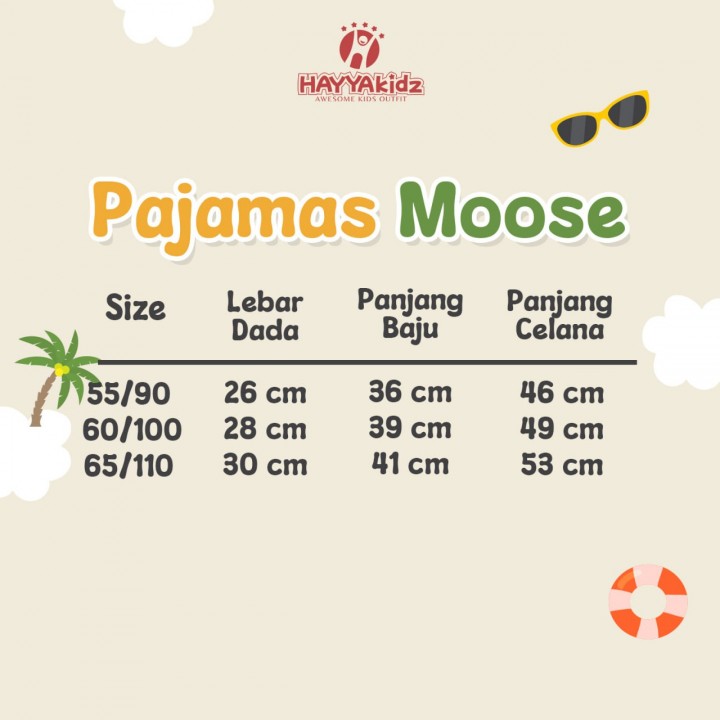 SERI 1 MOOSE  PENDEK PANJANG SET PIYAMA