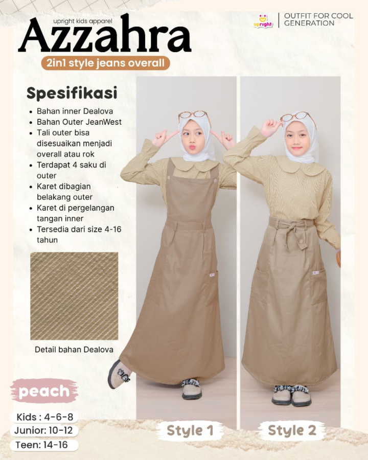 PO AZZAHRA 2IN1 STYLE JEANS OVERALL BY UPRIGHT