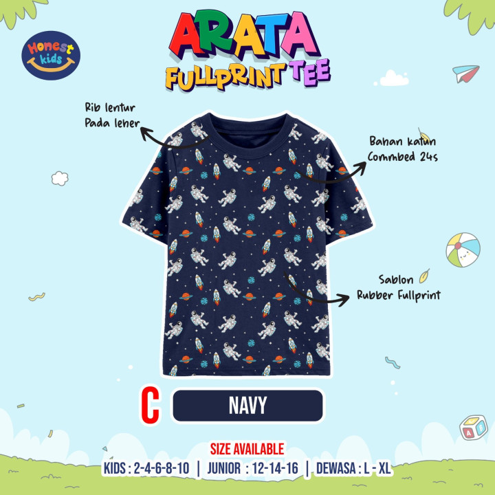 PO ARATA FULLPRINT TEE (KIDS & TEEN) BY HONEST KIDS